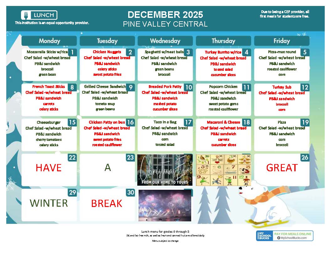 December 2025 Lunch 6-8